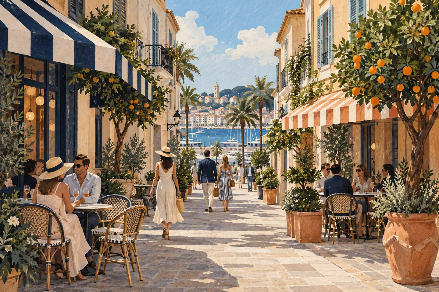 Illustration éditoriale évoquant l’ambiance de Cannes Banane, à Cannes