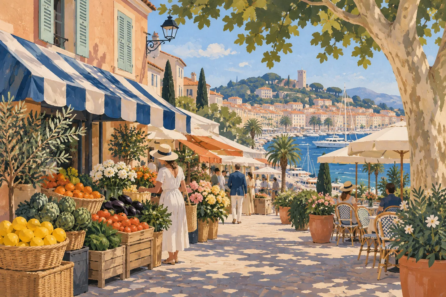 Illustration éditoriale évoquant l’ambiance de République, à Cannes