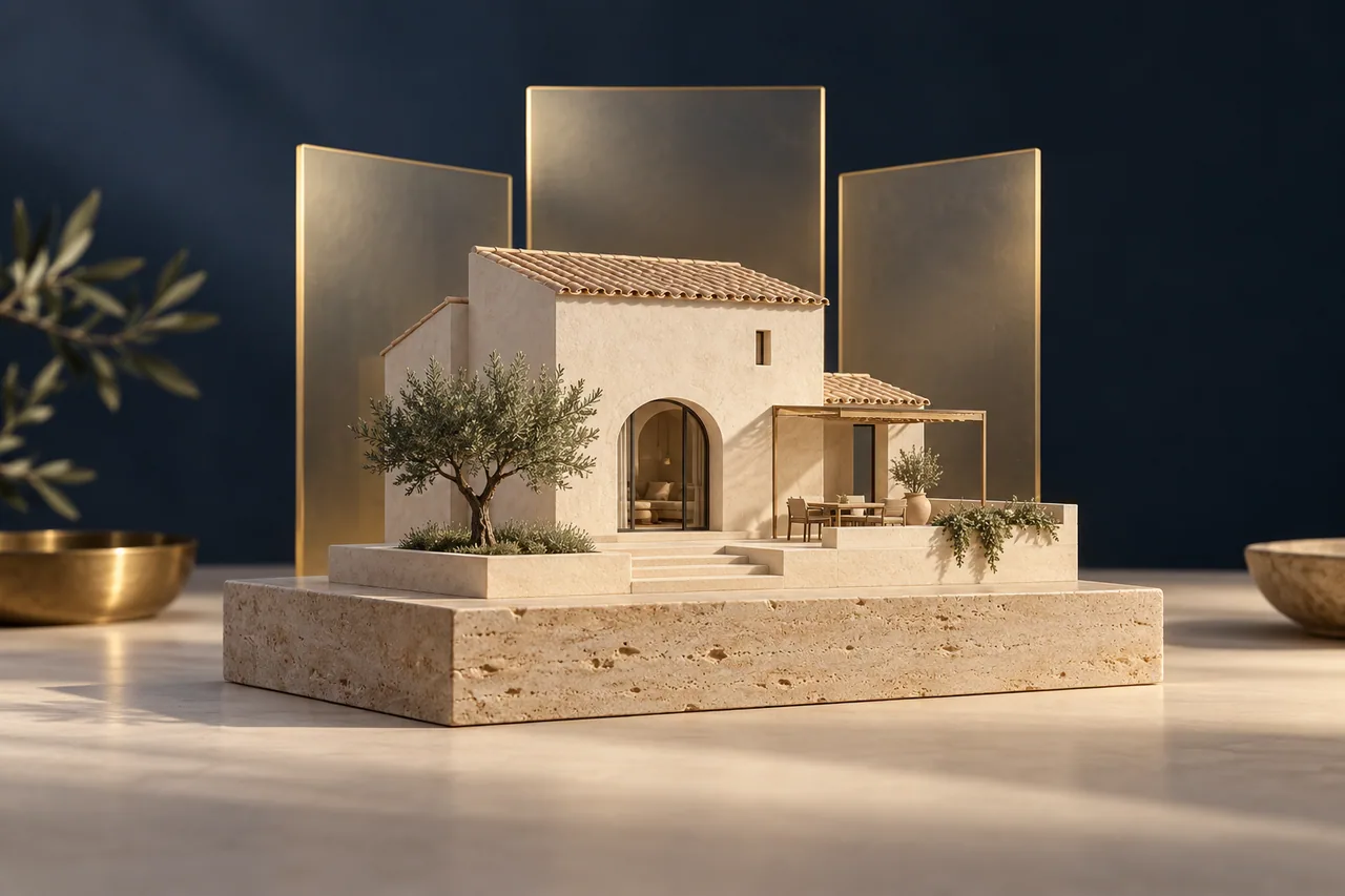 Maquette architecturale illustrant la mise en valeur et la diffusion de votre bien
